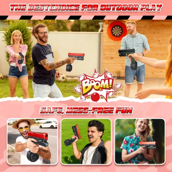 Electric Rechargeable Gel Ball Blaster Pistol with Drum Mag & 3 Fire Modes