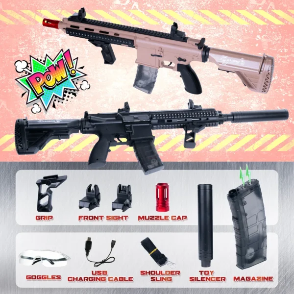 M416-Style Rechargeable Gel Ball Blaster Toy Set