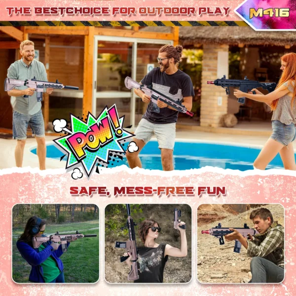 M416-Style Rechargeable Gel Ball Blaster Toy Set